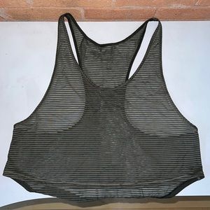 Lululemon green see through striped tank. Size 2